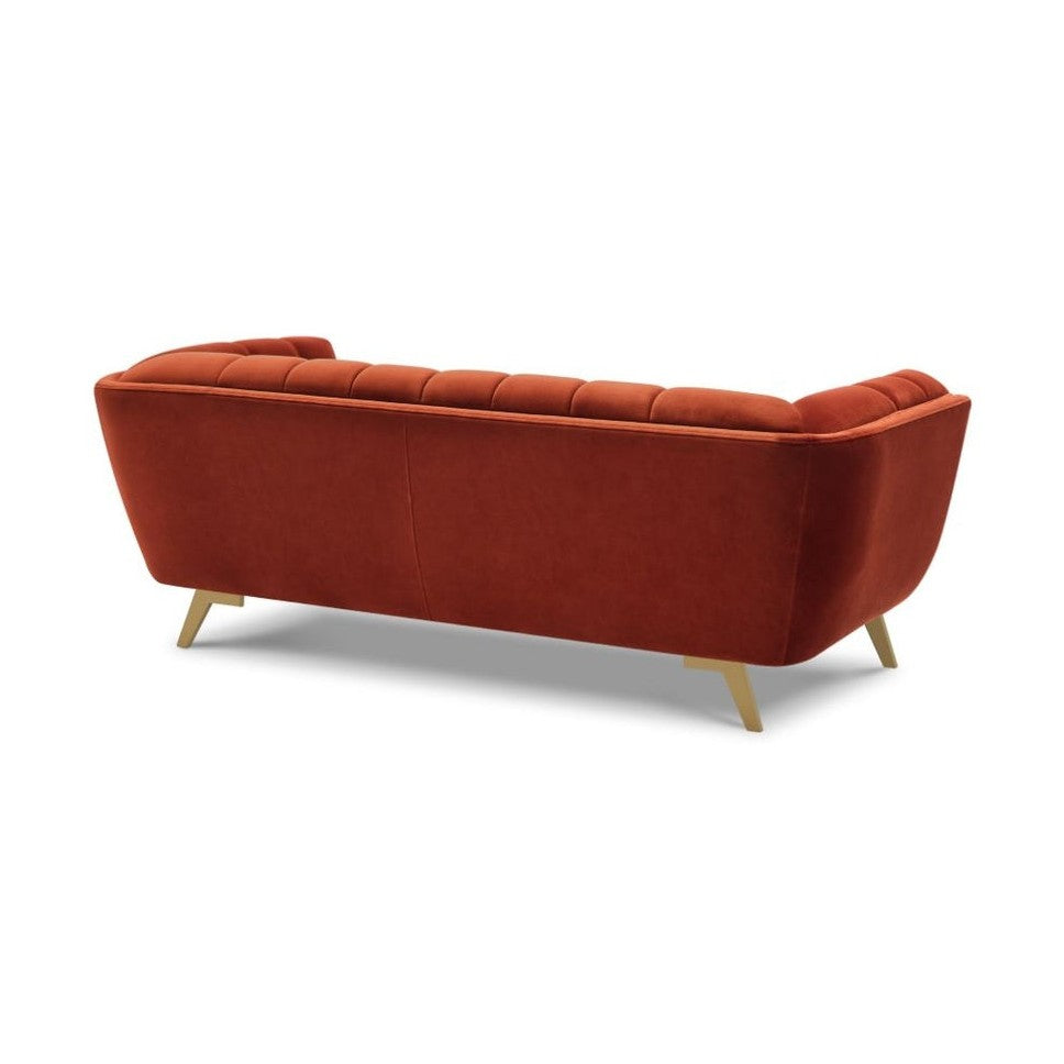 Yaletown Mid Century Loveseat - Rust