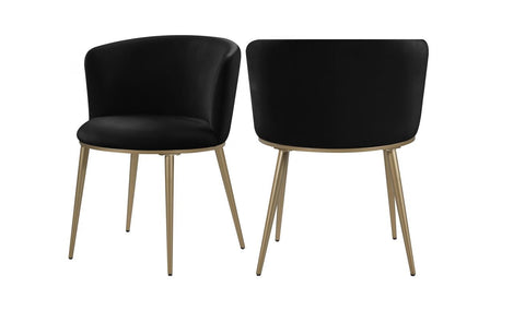 Skylar Velvet Dining Chair - Black