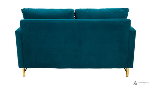 FLOOR MODEL Leo Fabric Loveseat - Joyful Turquoise