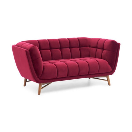 Kitsilano Loveseat - Velvet Merlot Floor Model at Coquitlam Centre