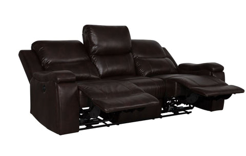 Clinton Power Recliner Sofa - Dark Brown Leather Gel
