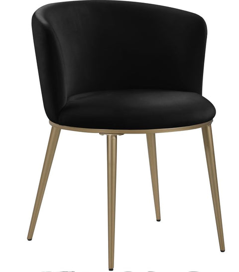Skylar Velvet Dining Chair - Black