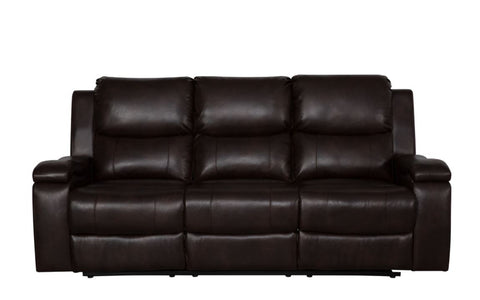 Clinton Power Recliner Sofa - Dark Brown Leather Gel