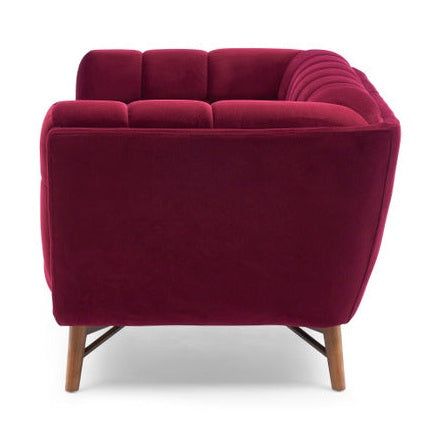 Kitsilano Loveseat - Velvet Merlot Floor Model at Coquitlam Centre
