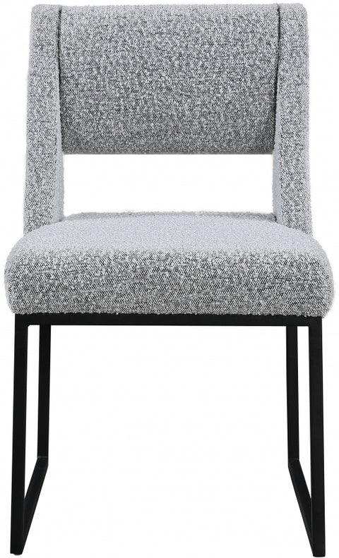 Evan Boucle' Fabric Dining Chair - Grey