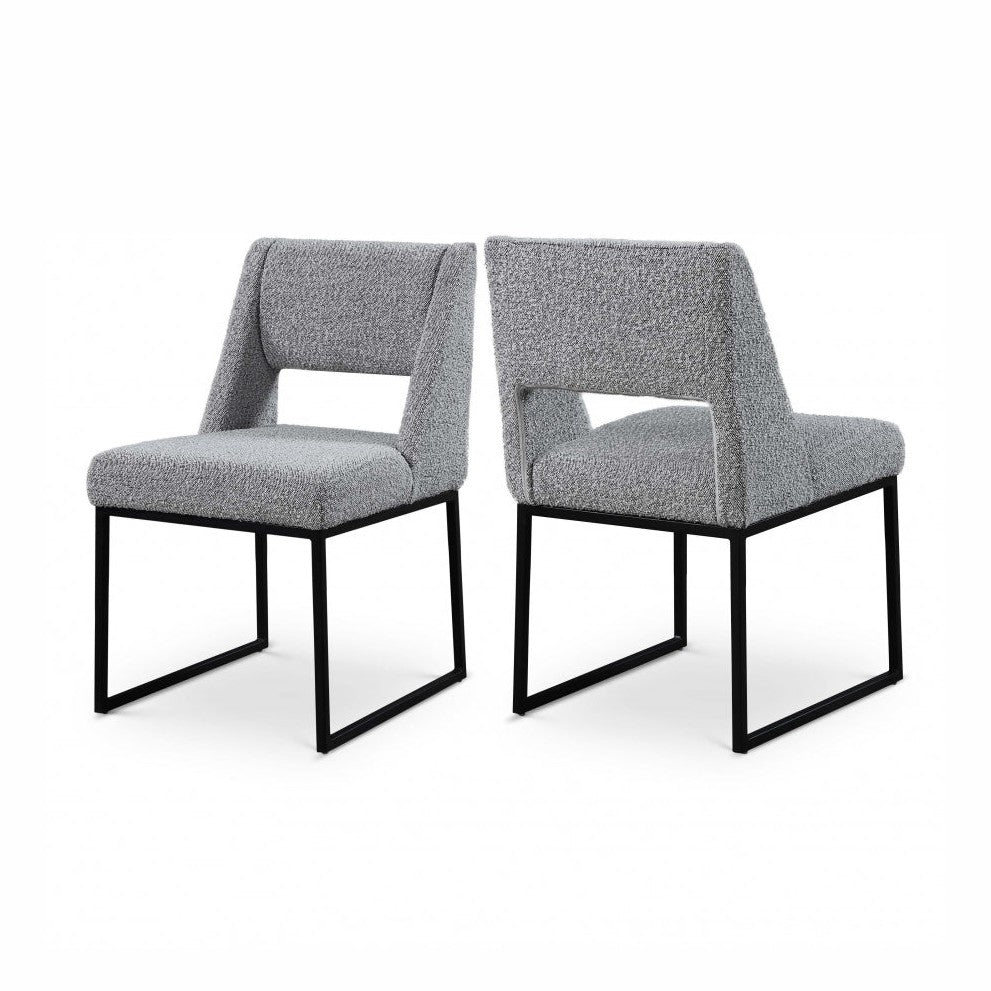 Evan Boucle' Fabric Dining Chair - Grey
