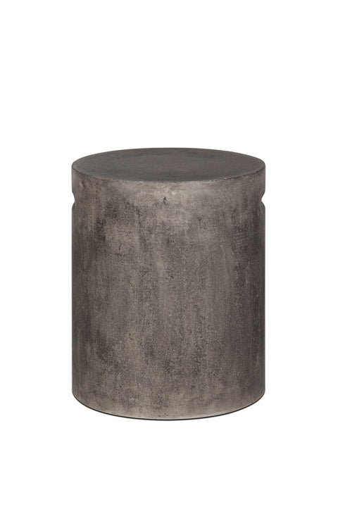 Concrete Round Side Table With Handle - Dark Grey