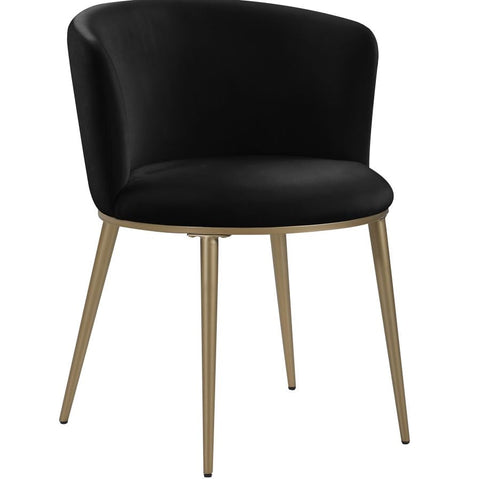 Skylar Velvet Dining Chair - Black