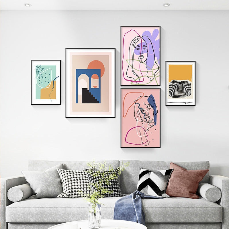 Gypsy Set of 5 Alloy Matt - Black Frame Wall Art III