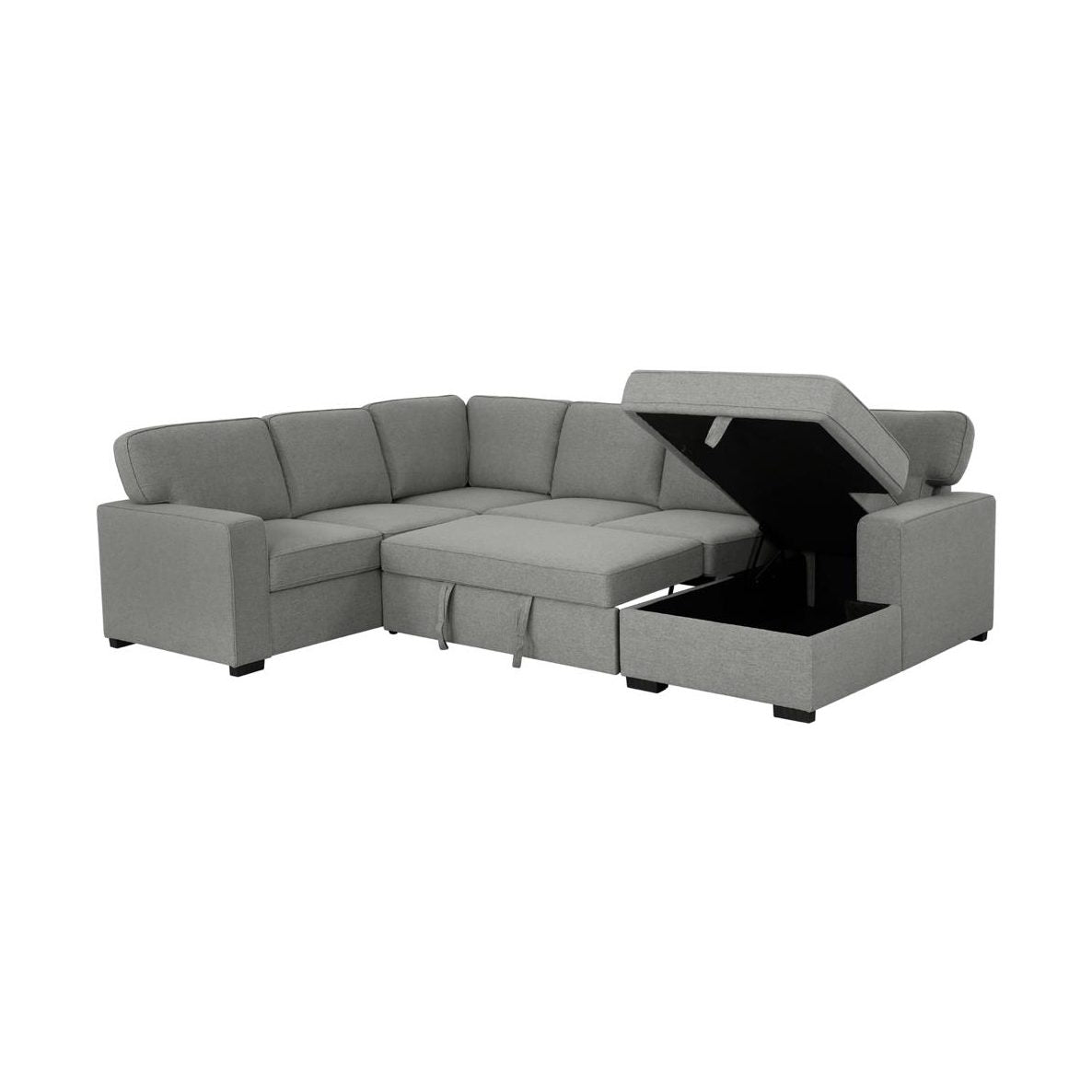 Morandi Sleeper Sectional RHF Chaise Storage - Dark Grey