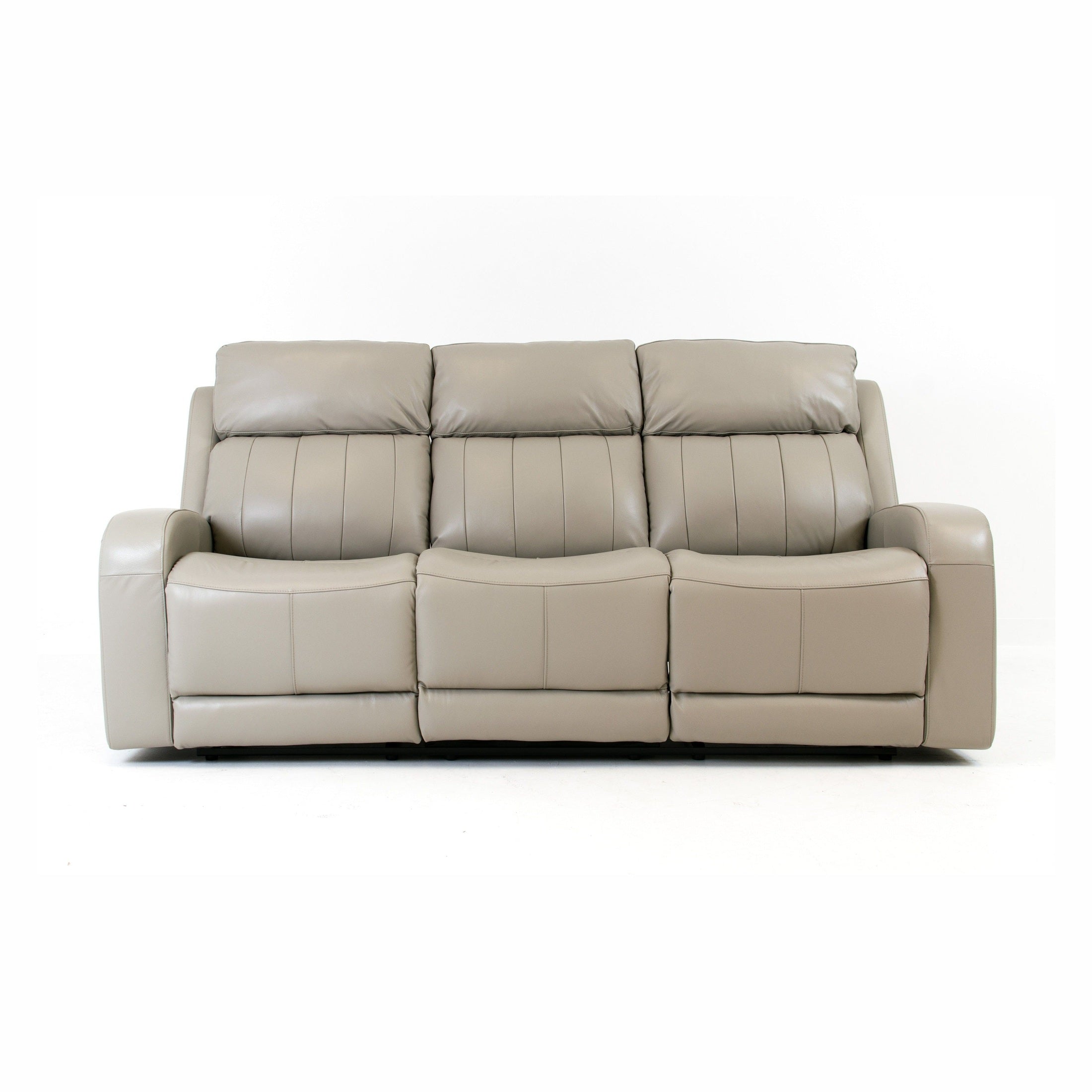 Carrara Genuine Leather  Power Reclining Sofa - Cloudy