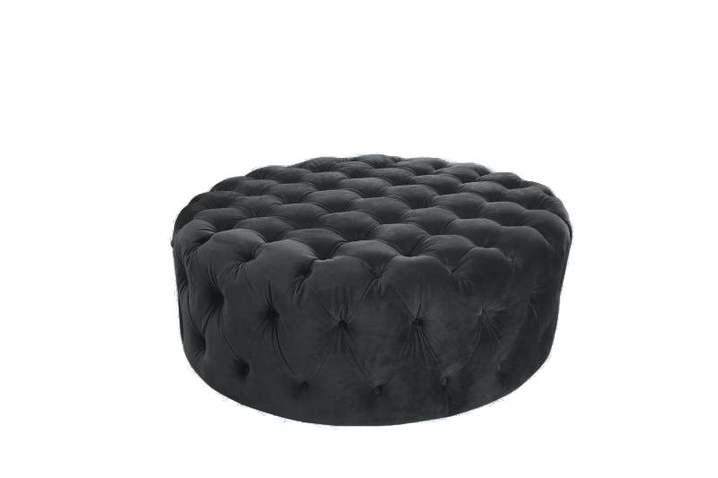 Maja Round Large Ottoman 42" - Gray #21