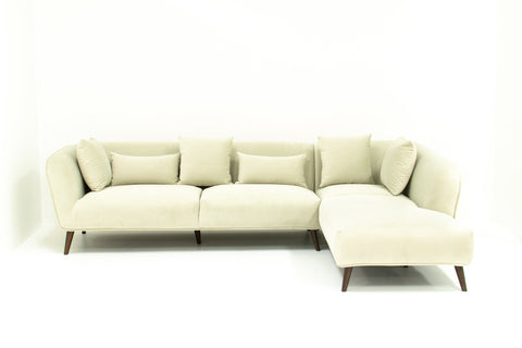 Maja Velvet Sectional - Champagne