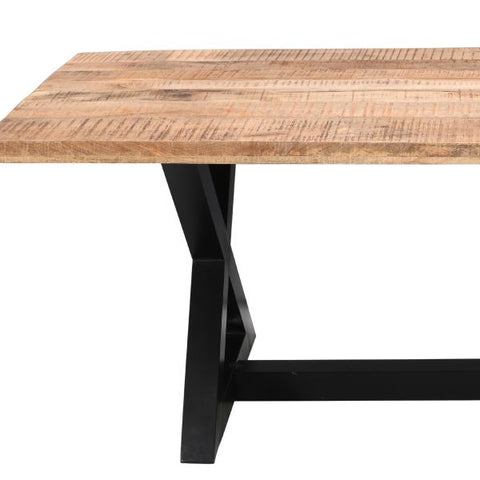 Zax Rectangular Dining Table in Natural and Black