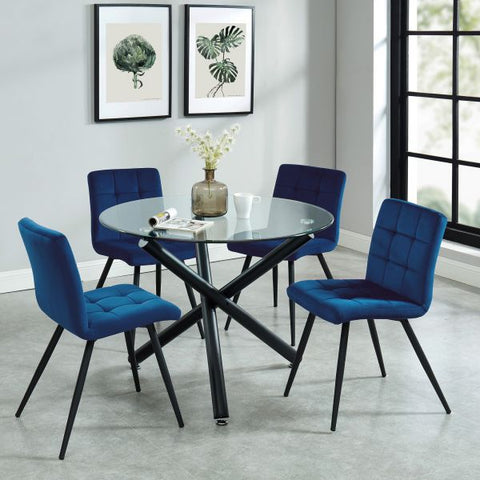 Suzette Round Dining Table in Black