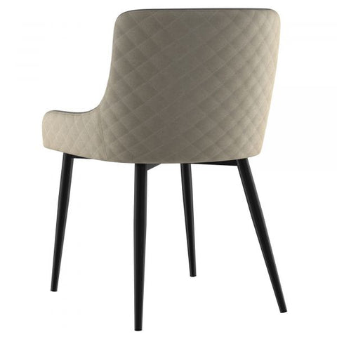 Bianca Side Chair, set of 2 in Beige with Black Leg