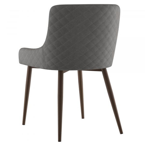 Bianca Side Chair, set of 2 in Grey with Walnut Leg