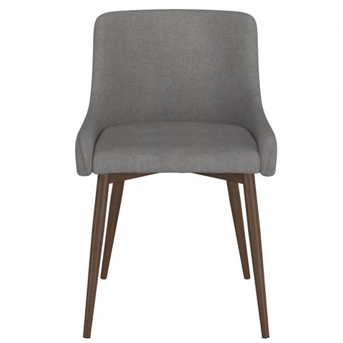 Bianca Side Chair, set of 2 in Grey with Walnut Leg