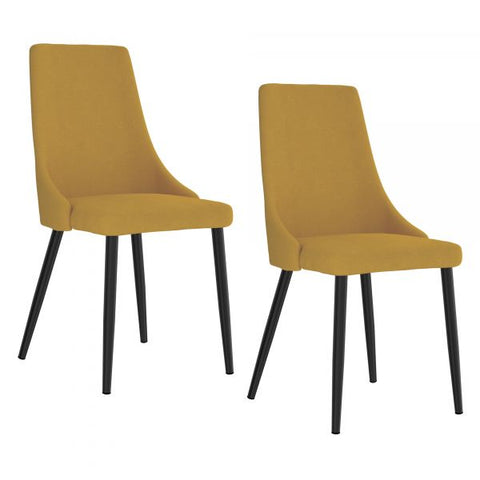 Venice Side Chair, set of 2 in Mustard