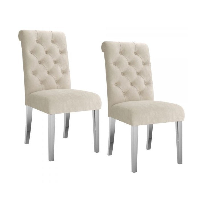 Chloe Side Chair, Set of 2 in Beige