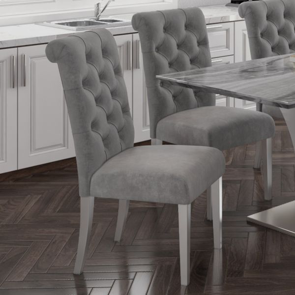 Chloe Side Chair, Set of 2 in Grey