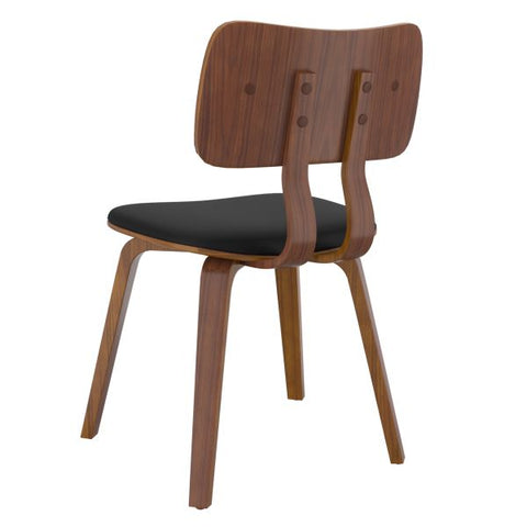 Zuni Side Chair in Black Faux Leather