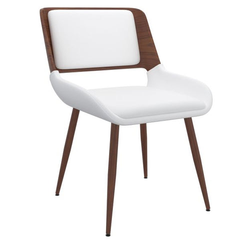 Hudson Side Chair in White Faux Leather