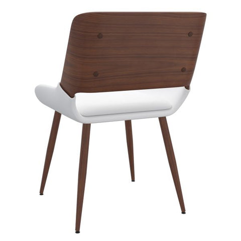 Hudson Side Chair in White Faux Leather