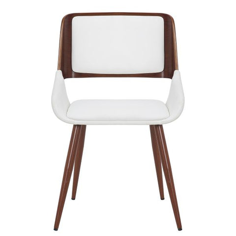 Hudson Side Chair in White Faux Leather