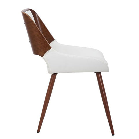 Hudson Side Chair in White Faux Leather