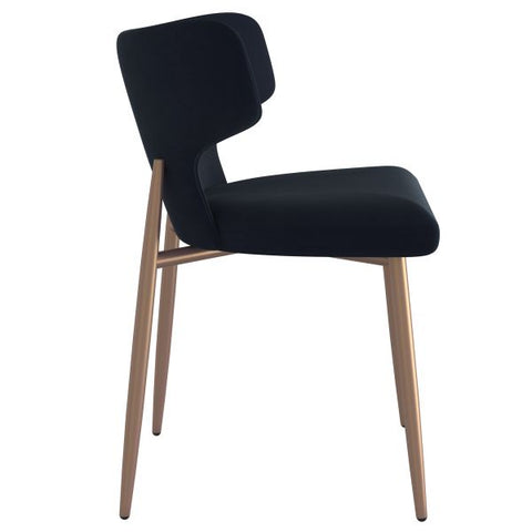 Akira Side Chair, Set of 2 in Black and Aged Gold