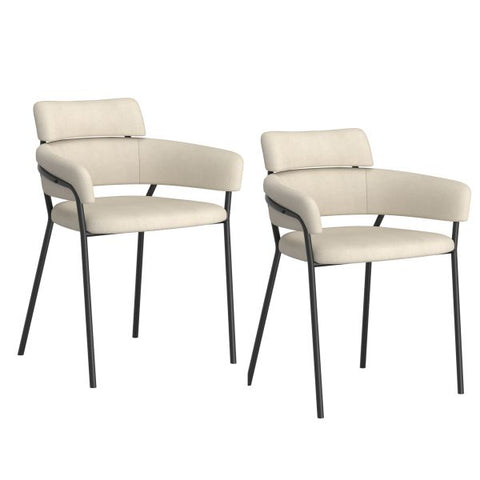 Axel Side Chair, Set of 2 in Beige and Black