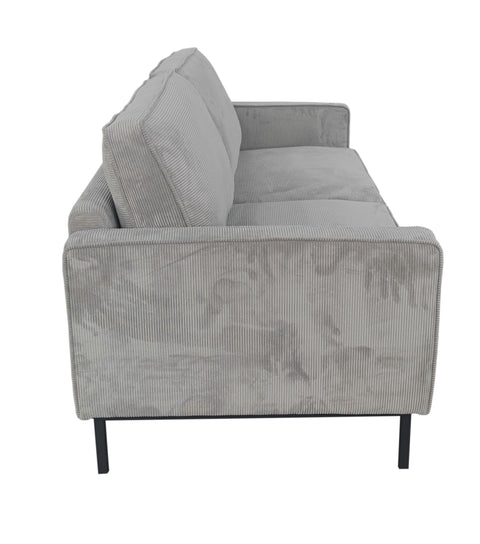 Beaumont Fabric Loveseat - Dark Grey Corduroy Striped Soft Velvet Upholstery Fabric