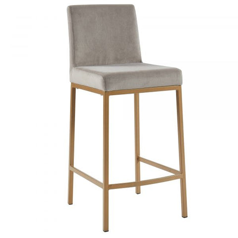 Diego 26'' Counter Stool, set of 2 in Grey/Gold Legs