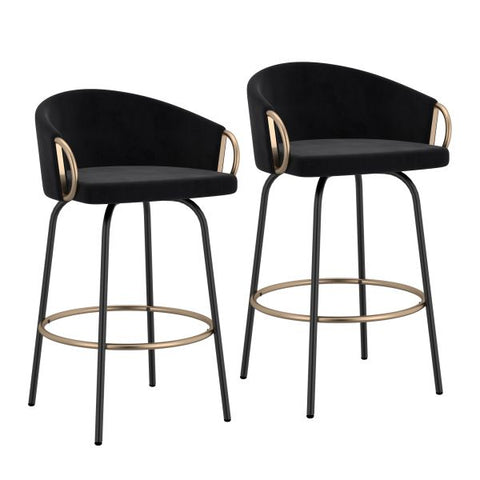 Lavo 26" Counter Stool, set of 2, in Black