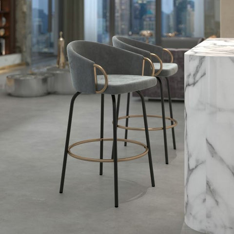 Lavo 26" Counter Stool, set of 2, in Grey