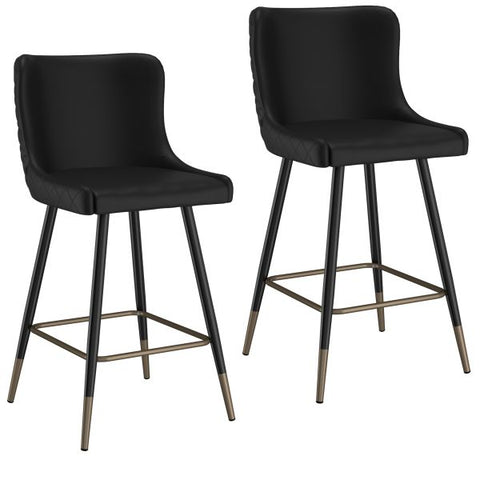 Xander 26" Counter Stool, Set of 2, in Black