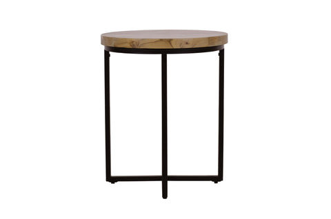 Ames Round Wooden End Table
