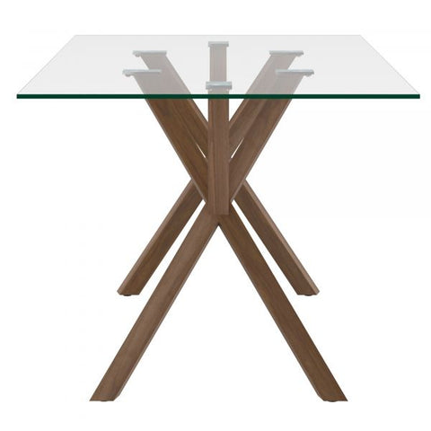 Stark/Mia 7pc Dining Set, Walnut/Dark Grey with Walnut Leg