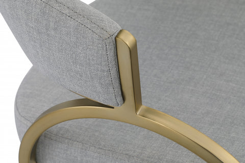 Monet Gold Linen Textured Dining Chair - Grey