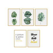 Forest Finds  Set of 5 Alloy Matt - Golden Frame Wall Art