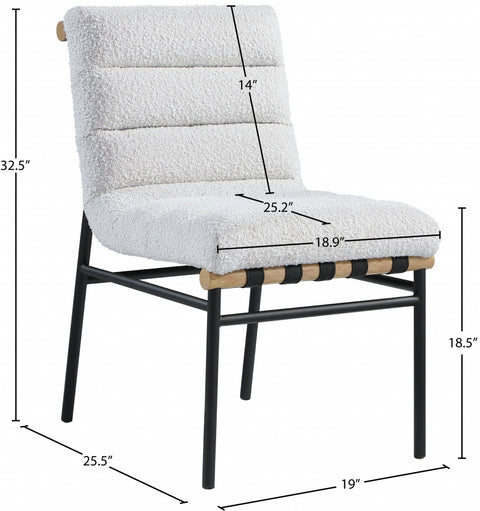 Ryna Boucle' Fabric Dining Chair dimensions