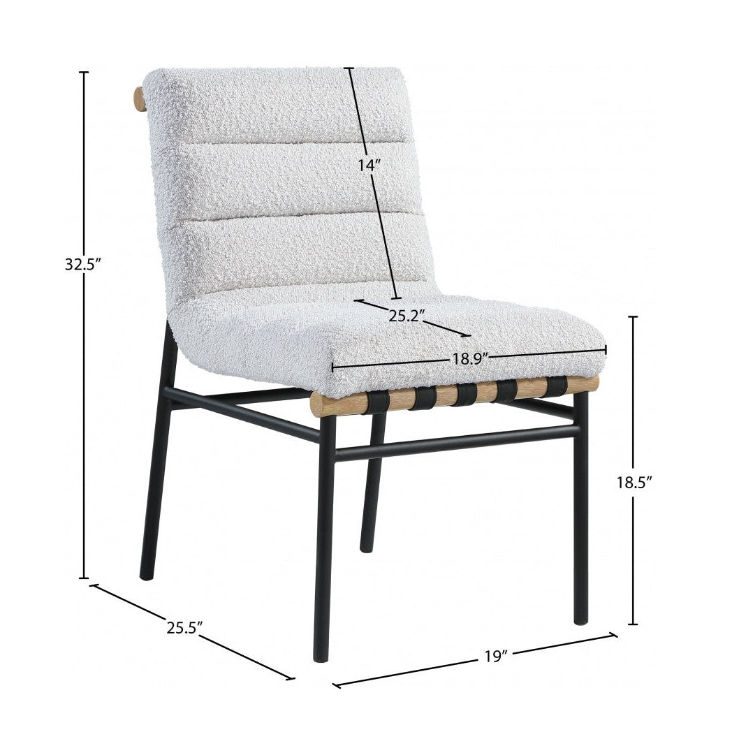 Ryna Boucle' Fabric Dining Chair dimensions