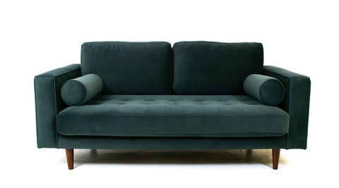 Robbie Velvet Loveseat - Grey