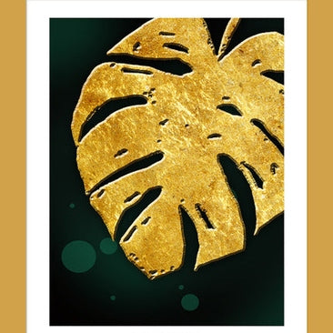 Palma Set of 3 Alloy Matt - Golden Frame Wall Art