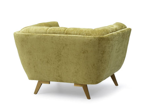 Yaletown Mid Century Accent Chair - Lime Crushed Velvet