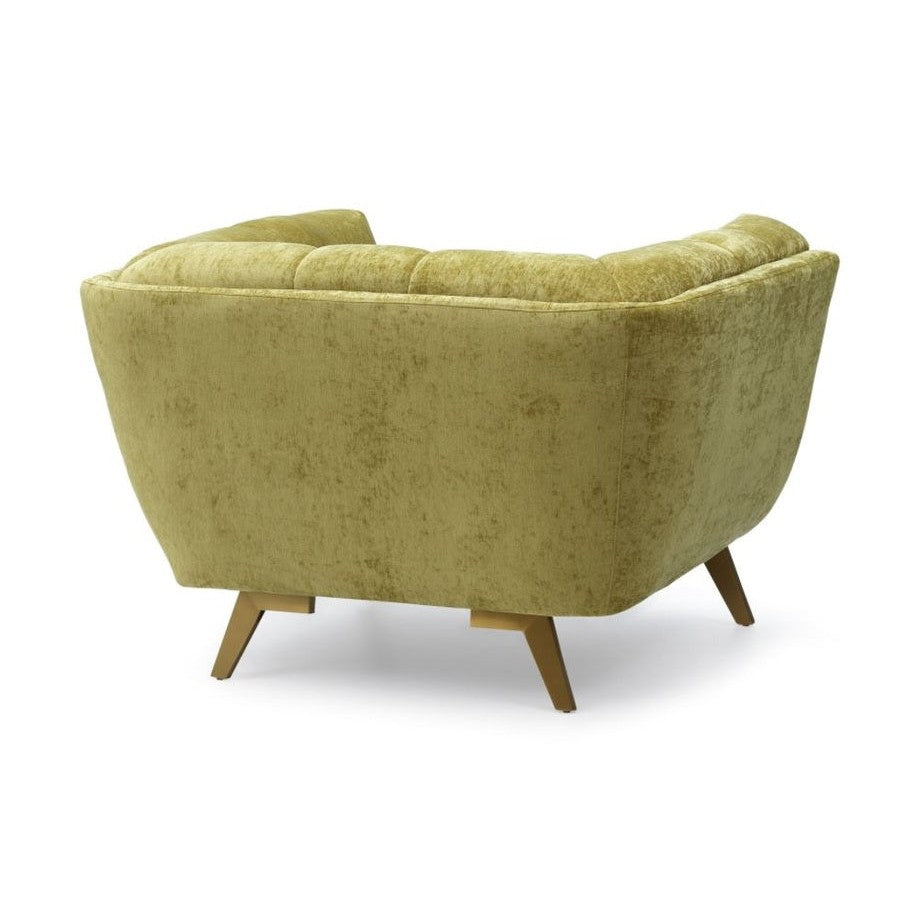 Yaletown Mid Century Accent Chair - Lime Crushed Velvet