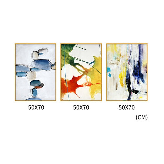 Mardi Gras Set of 3 Alloy Matt - Golden Frame Wall Art