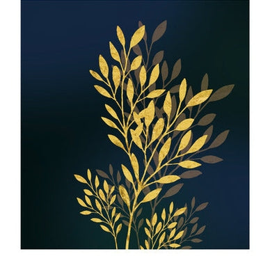 Golden Foliage  Set of 3 Alloy Matt - Golden Frame Wall Art