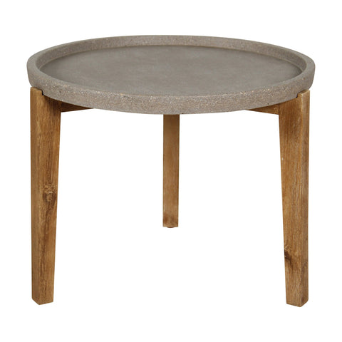 Patio Small Round Garden Table - Grey Stone